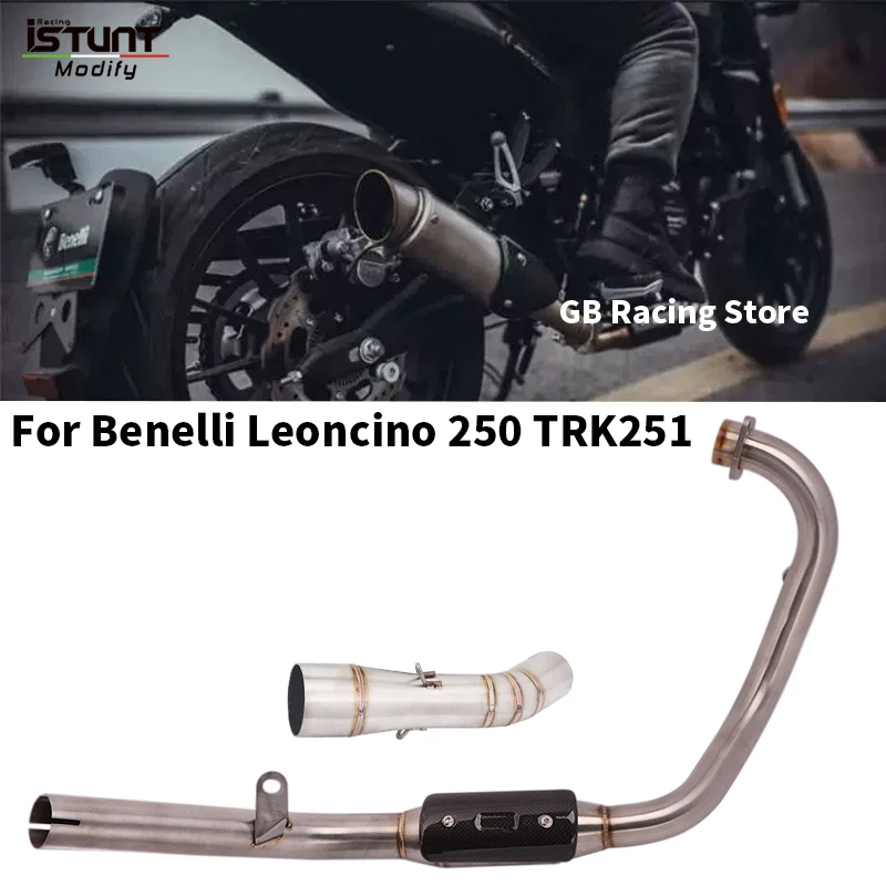 

Motorcycle Escape Exhaust For Benelli Leoncino 250 TRK251 Exhaust Full System Modified Front Link Tube Connect 50.8MM Muffler