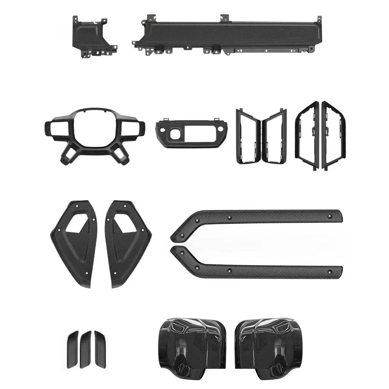 17-Piece Dry Carbon Fiber Matte Finish Easy to Install Replacement Dash Trim Full Interior Trim Kit