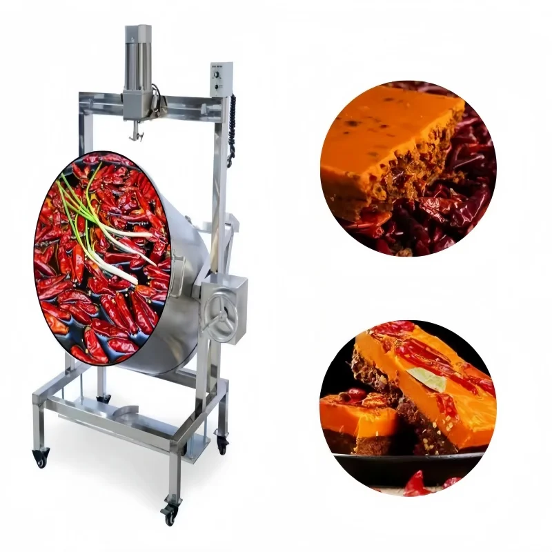 

Gas Heating Way Tilting Pot Sauce Cooker Automatic Chili Paste Cooking Pot with Mixer Fresh Tomato Paste Making Machine