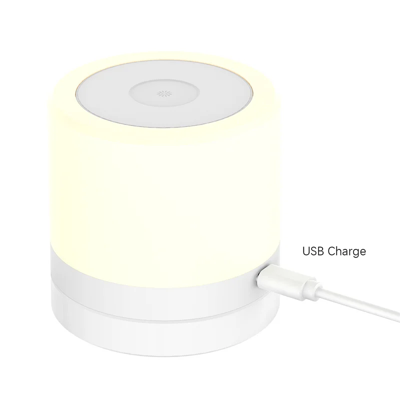 LED Night Light Touch Light Sensor Control Portable USB Powered Color Changing Atmosphere Lamp for Bedside Bedroom Living Room