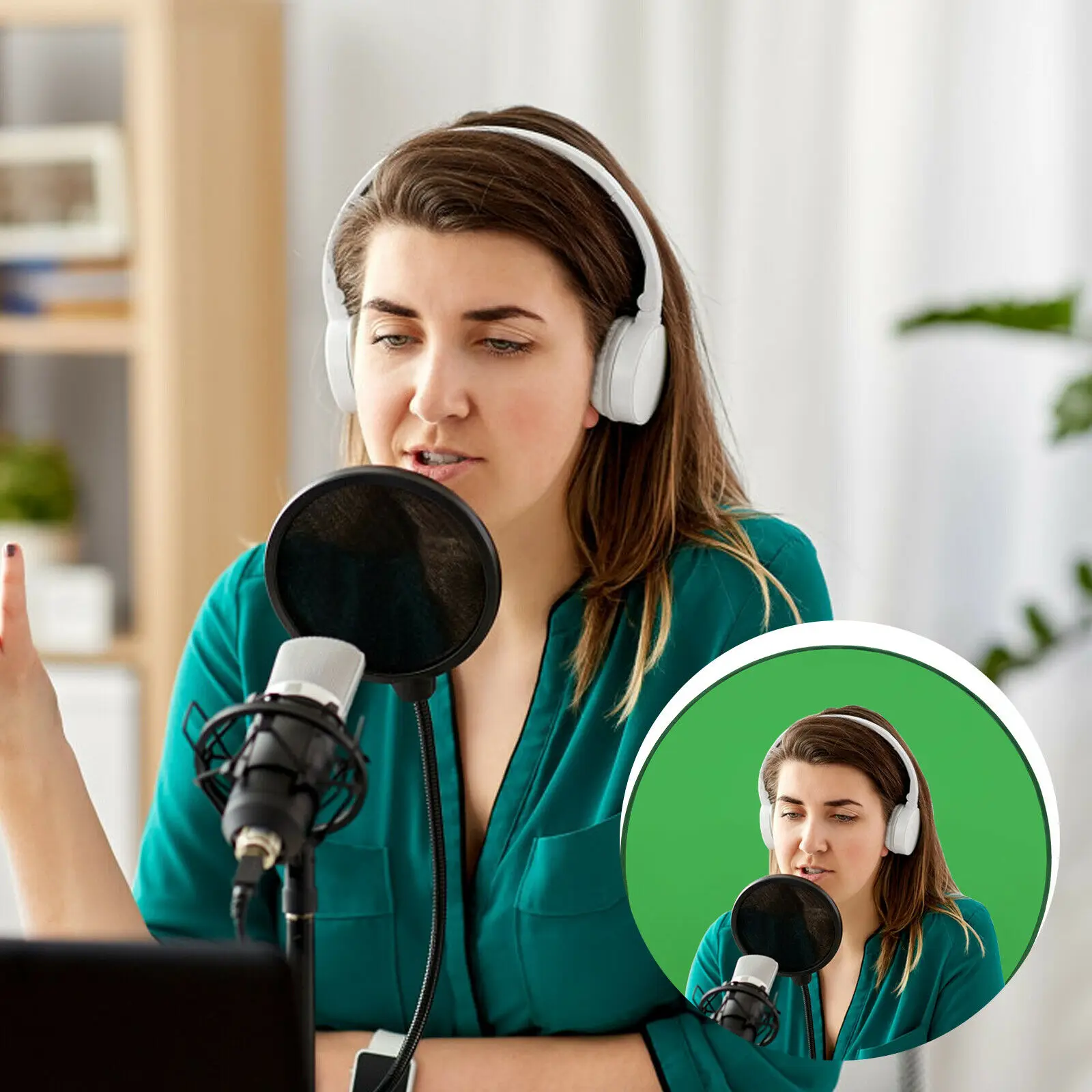 사진 비디오 스튜디오용 142 피트 CM 둥근 녹색 배경, 사진 배경 화면