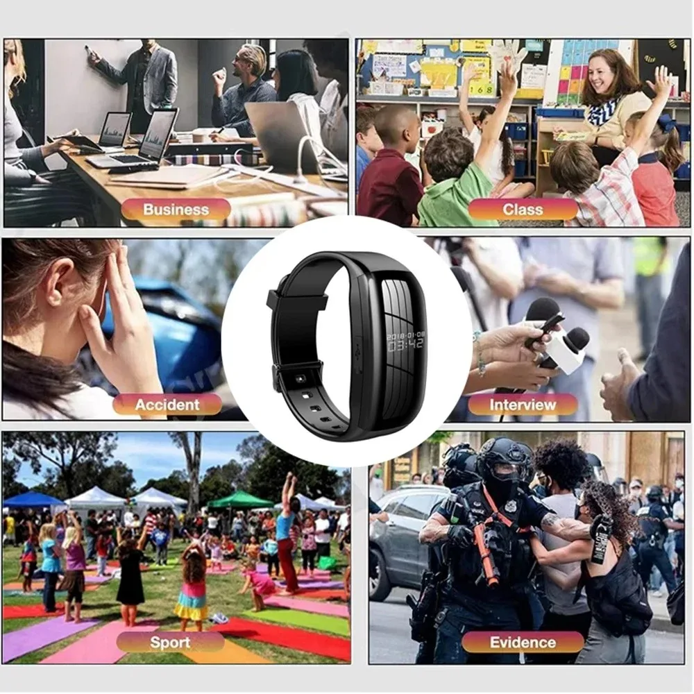 ساعة مسجل احترافية 1080P HD كاميرا الحركة الرياضية فيديو صوت ساعة محمولة كاميرا صغيرة مناسبة للاجتماعات الخارجية #6