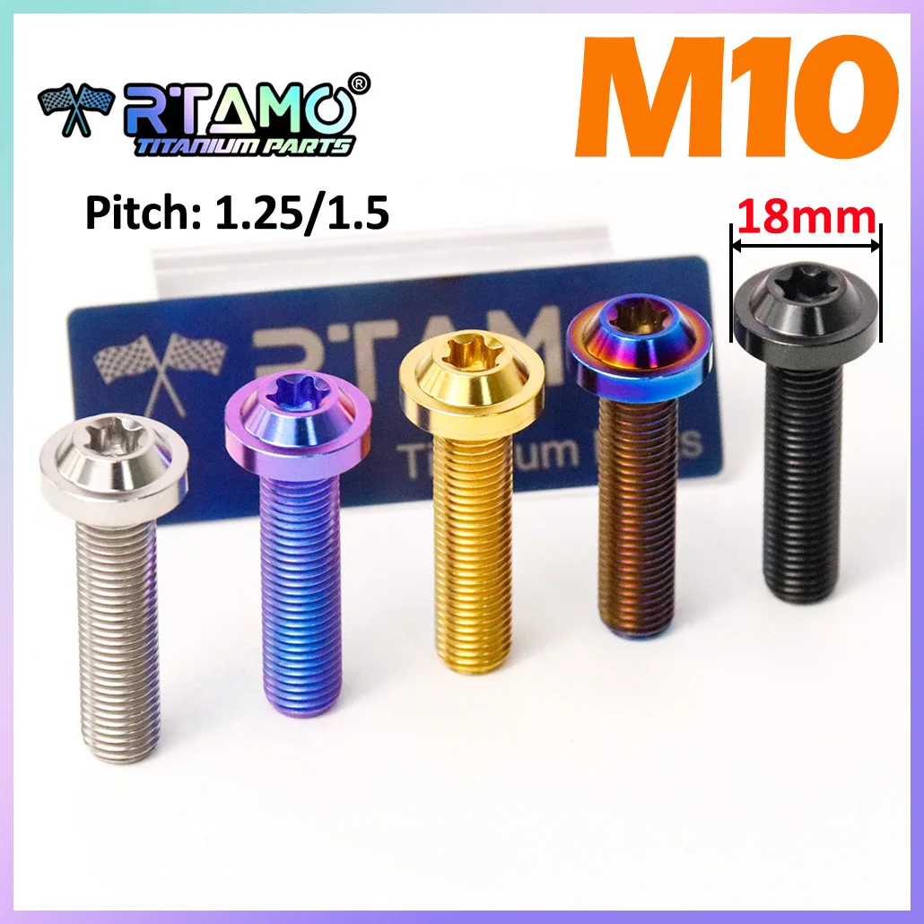 RTAMO Titanium Bolt M10X20/23/25/30/35/40/45/50/55/60/65/70/75/80mm 1.25/1.5Pitch Motorcycle Exhaust Shock Caliper Screws