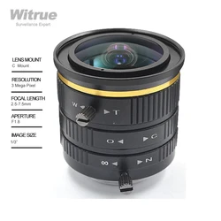 HD 3MP CS Wide Angle Zoom Lens 2.5-7.5mm Varifocal 1/3