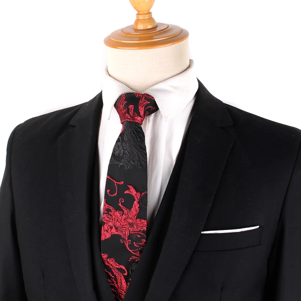 Elegant Floral Pattern Necktie Woven Mens Tie For Business Casual Parties Wedding Groomsmen