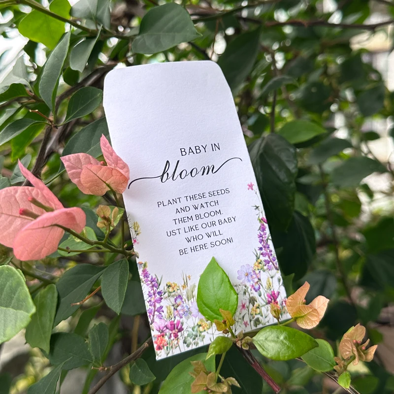 50 Pcs Let Love Grow Seed Packets Wedding Favor for Guests Bulk Envelope Kraft Bag with Window Flower Resealable Seed view 2