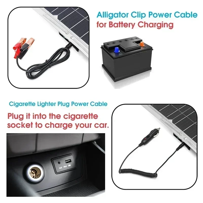 

18V Monocrystalline Silicon Solar Panel Dual USB Flexible Solars Charge with Solar Controller for Car RV Battery Chargr