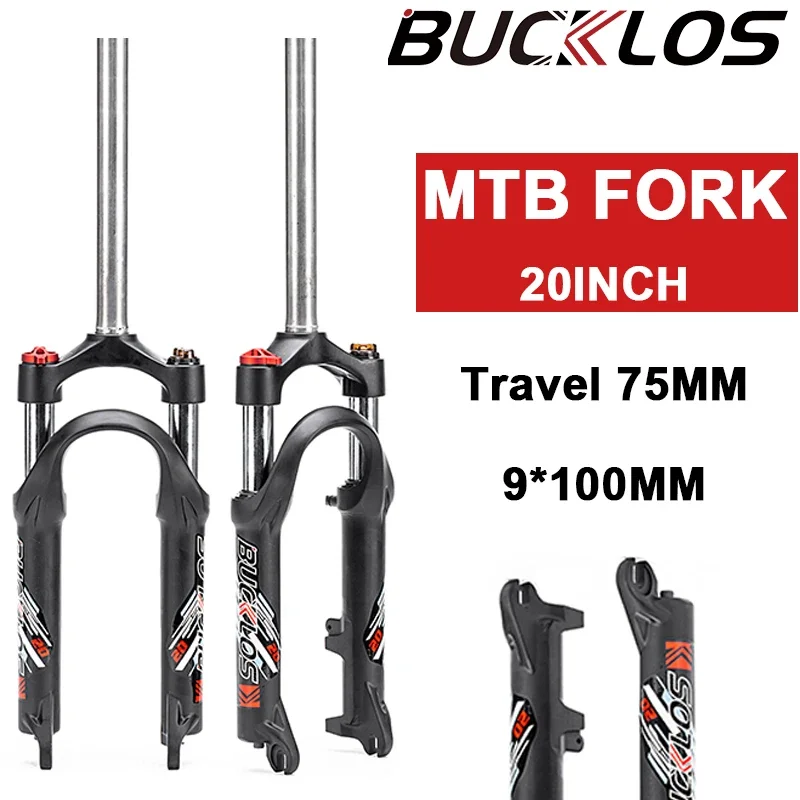 

E-Bike Fork 20 Inch Folding Bicycle Fork Aluminum Alloy MTB BMX Forks 9*100mm QR 75mm Travel Trail Bike Forks Bike Accessories