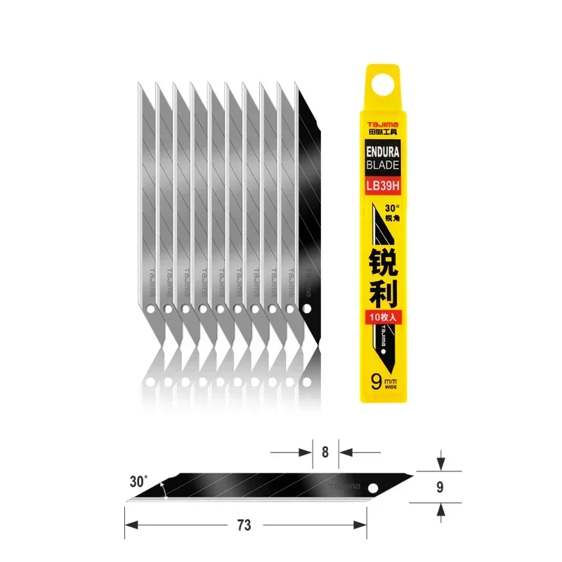 TAJIMA LB39H Запасные лезвия 9 мм 30 °   Угловые сменные лезвия для деталей универсальных ножей A-типа для LC320B 1102-0408