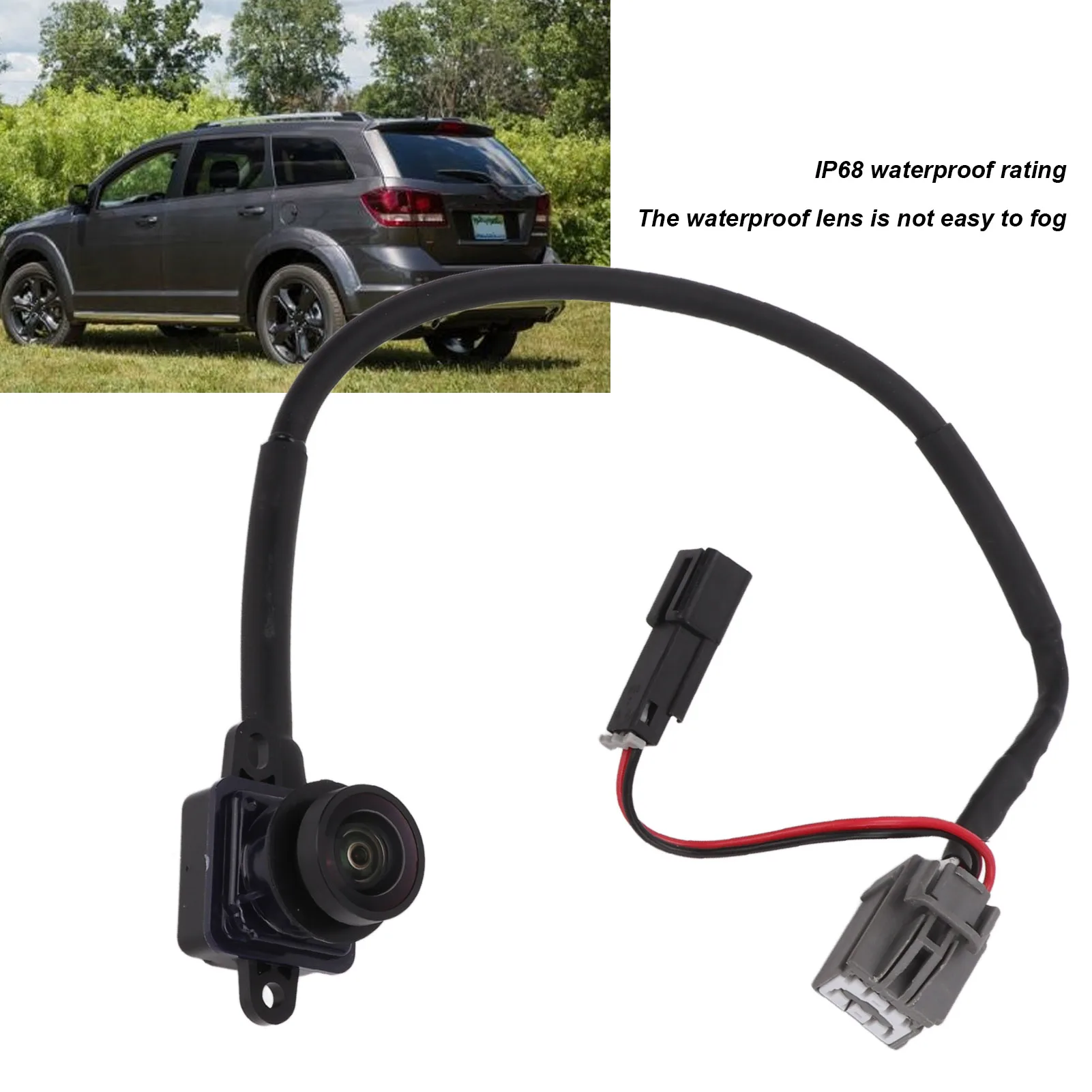 

High Definition Rear View Camera 56054158AB Direct Fit Replacement for 2011-2020 Dodge Journey IP68 Waterproof Durable Housing