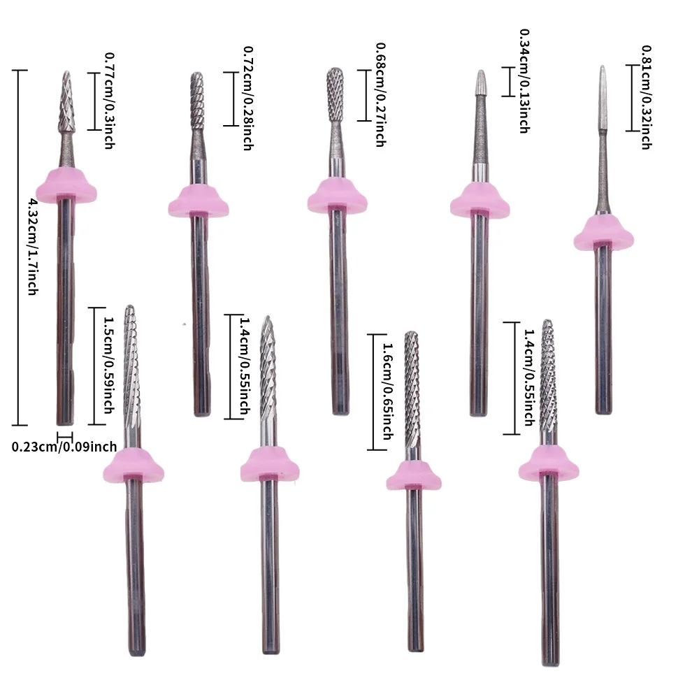 1Pcs Carbide Nail Drill Bit, Tungsten Steel Nail File Cutter, Pedicure Manicure Milling Cutter Tool, 2.35mm, with Compatible wit