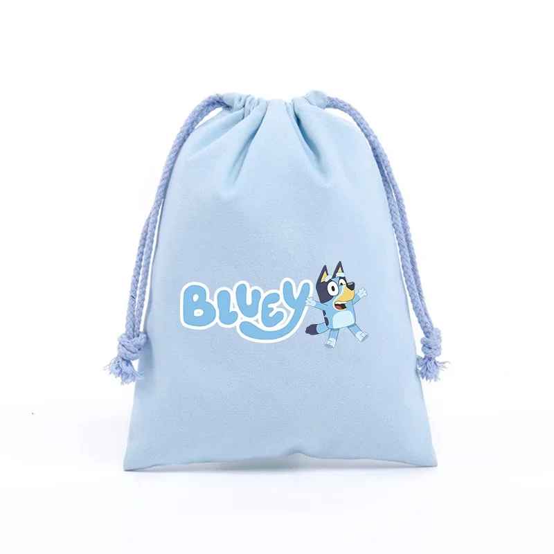 Bluey Tasje met trekkoord Cartoon geschenkzakken Leuke kinderen Volwassen opbergtas Reiskleding Cosmetische rekwisieten Organizer Feestartikelen