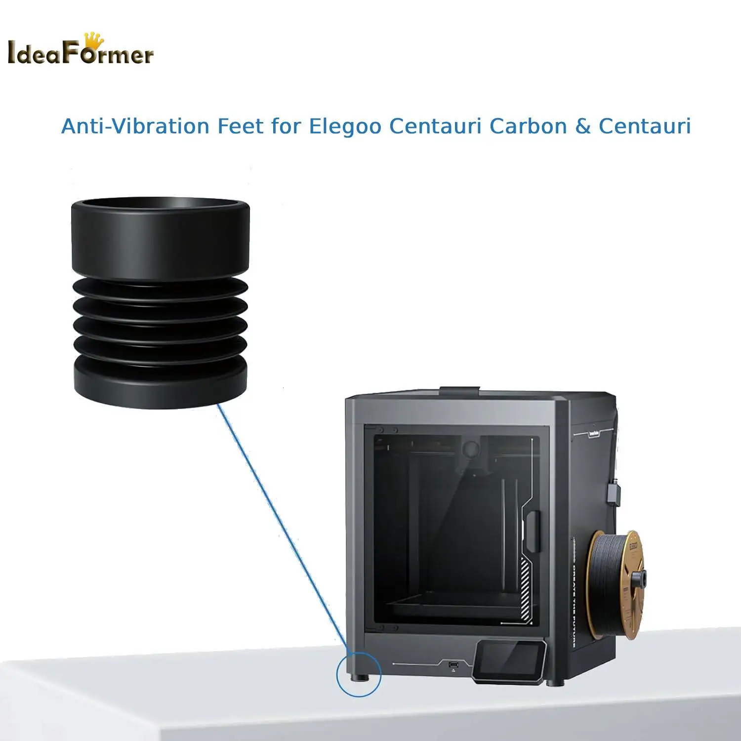 

Anti-Vibration Feet for Elegoo Centauri Carbon & Centauri Series, Silicone Printer Shock-Absorbing Dampers with Anti-Slip Base