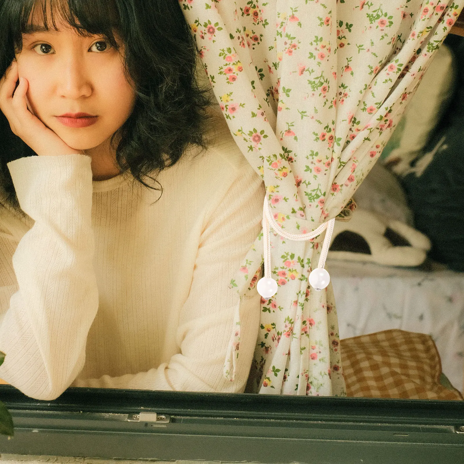 

2Pcs Curtain Tie Backs Polyester Silk Decorative Rope Style Curtain Binding Straps for Home Bedroom Living Room Curtains