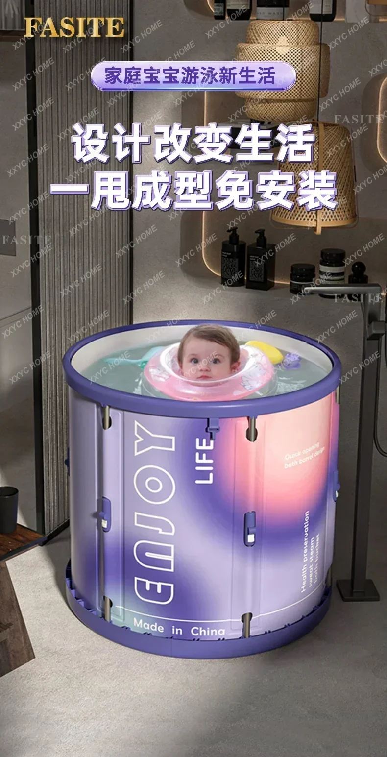 Swimming Pool Home Bucket Folding Children's Non-inflatable Pool Thick Bath Bucket