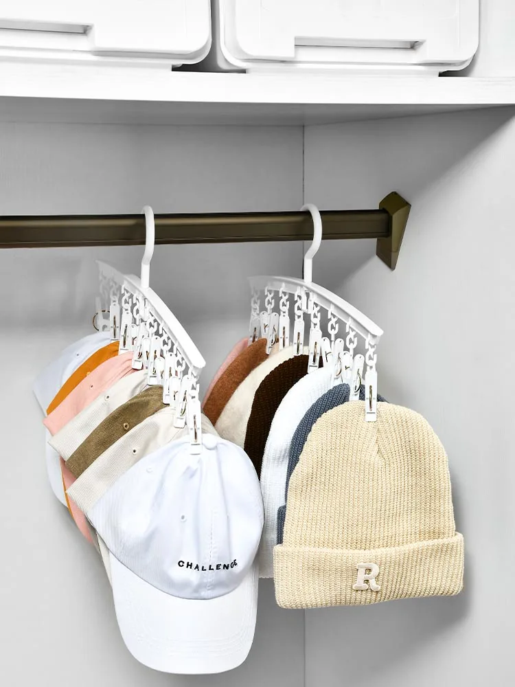 Multi-Hooks Clothes Drying Rack Anti-Wind Socks Underwear Drying Stand Anti-Slip Clothes Drying Clamp Wardrobe Hat Hanger