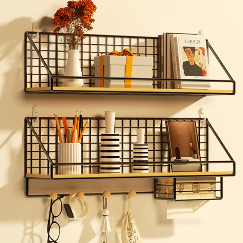 Wall shelf without punching, top bunk, headboard, wall hanging basket, student dormitory bedroom