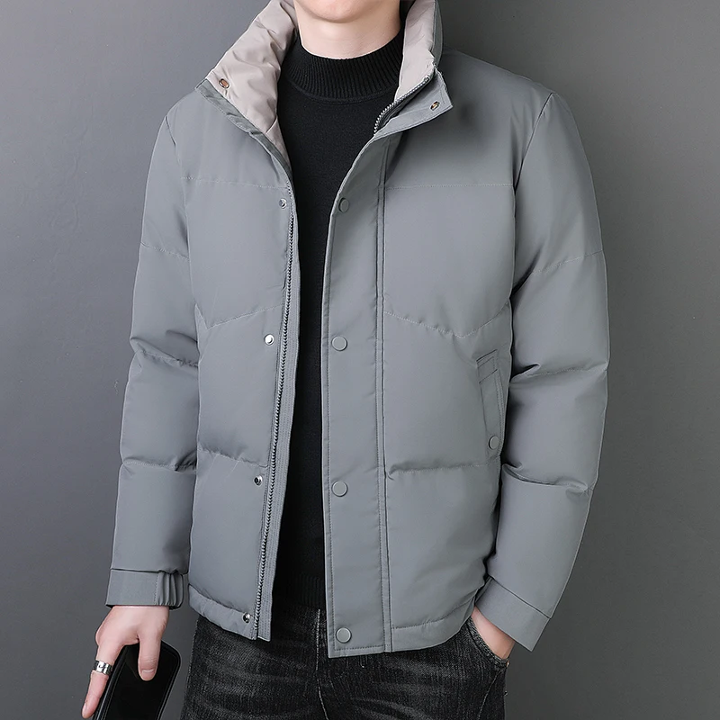 

Stand Collar Fashion Warm Men Parkas Daily Casual Zipper Winter Cotton Coats High Quality Windproof Comfortable Male Clothing