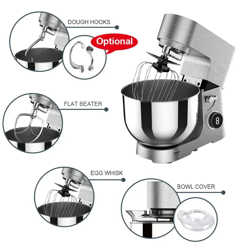 سعر منخفض سعة كبيرة 8L-15L آلة الشيف المنزلية والتجارية ذات الأغراض المزدوجة خلاط متعدد الوظائف