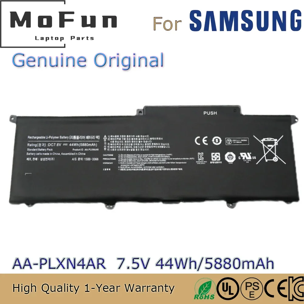 

Brand New Original AA-PLXN4AR 7.6V 44Wh Laptop Battery for Samsung 900X3B 900X3C NP900X3C-A01 NP900X3F AA-PBXN4AR etc.