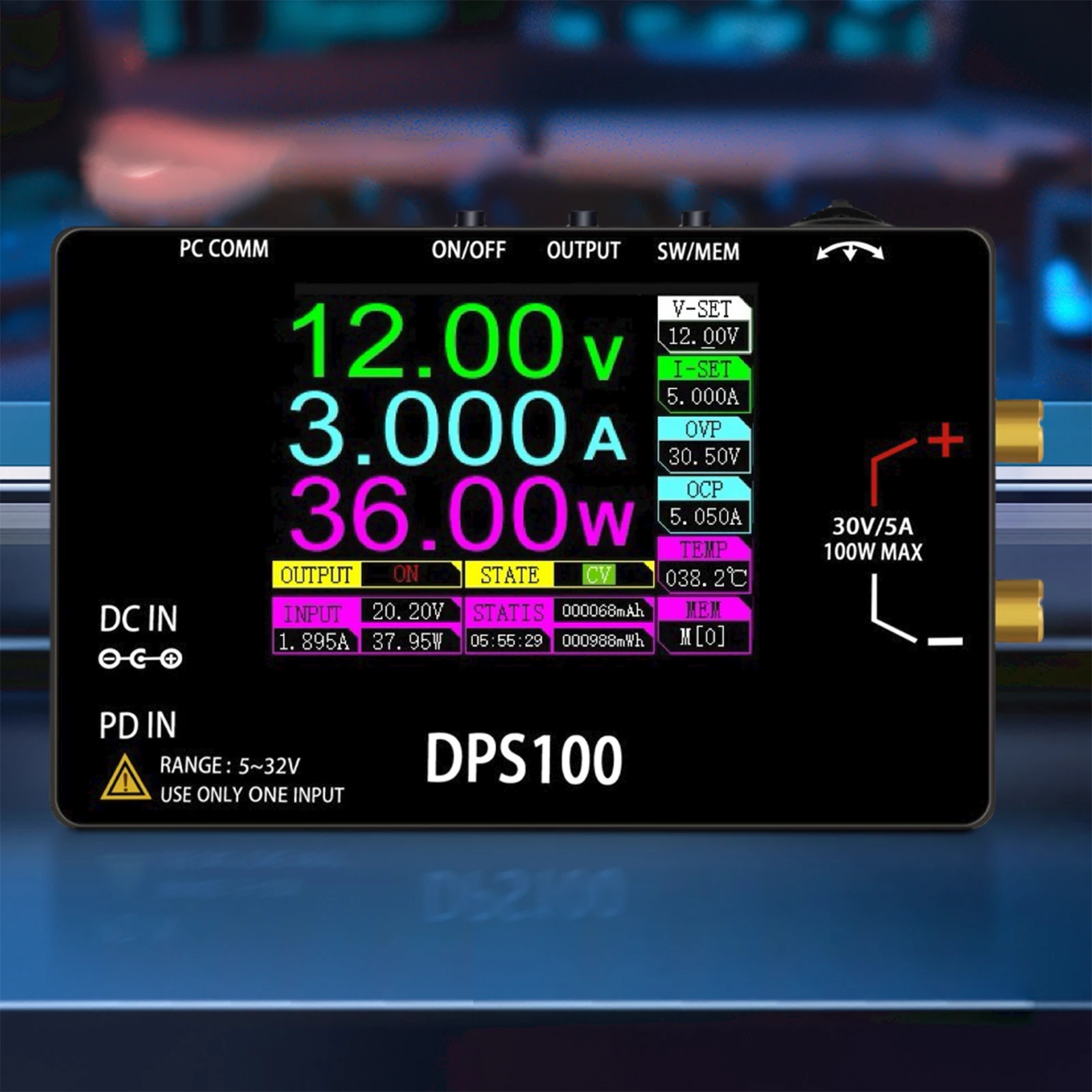 DPS100 조정 가능한 전압 조정기 30V 5A 100W 미니 휴대용 스위칭 전원 공급 장치 프로그래밍 가능한 전압 조정기 전원 공급 장치