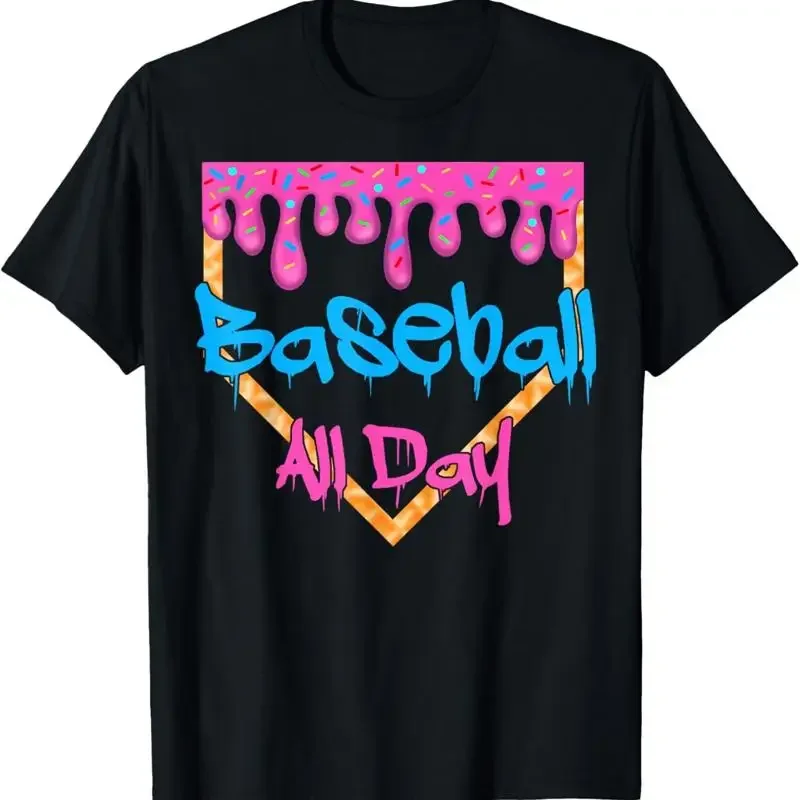 Baseball All Day Drip Home Plate Ice Cream T Shirt