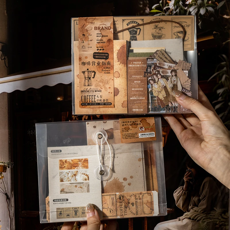 2 paquetes/lote de bloc de notas de papel retro para mensajes de la serie Coffee Business Guide