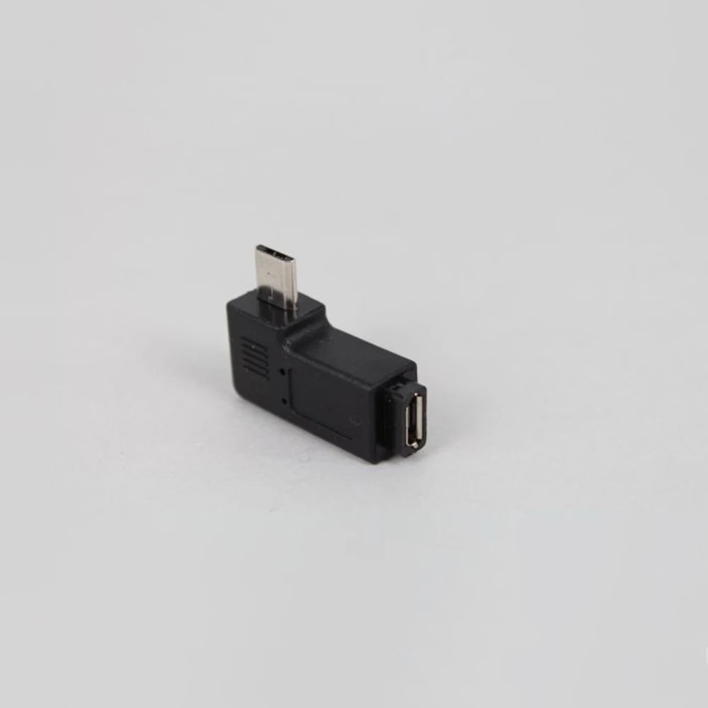 1/5PCS Usb Adapter Durable One Second Compatible Micro To Usb Black Computer Hardware Cable 90 Degree Left And Right Angle Plug