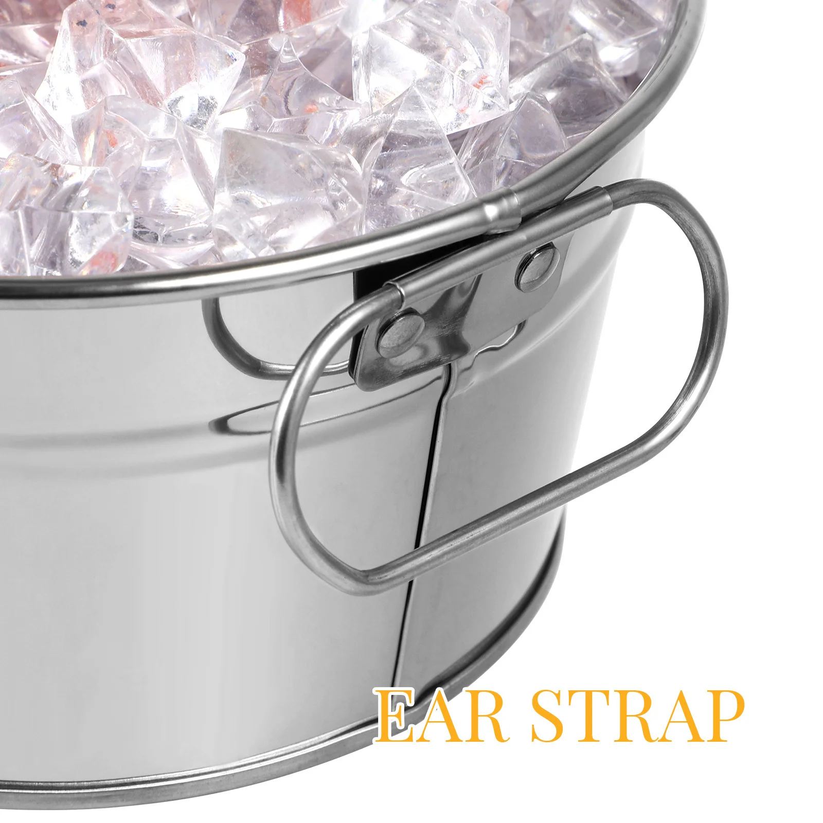 

1Pcs Silver Metal Seafood Barrel Sturdy Construction High Quality Finish Suitable for Home Dining Room Restaurant Tableware Use