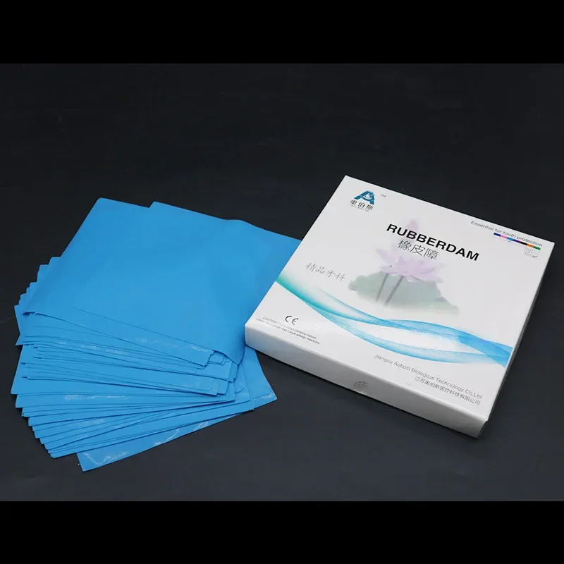 2Boxes Dental Rubber Dam Sheet Natural Latex Rubber barrier Dams Blue color Teeth Whitening For Adult dental Supplies