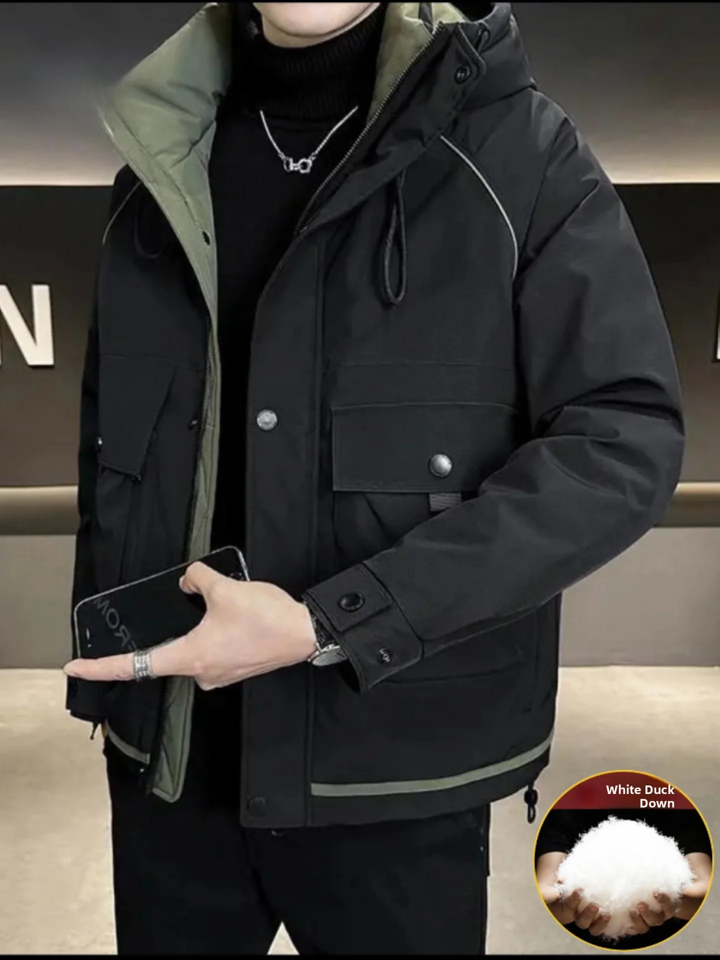 ملابس عمل كاجوال للرجال من Pierre Cardin للشتاء من Jaet خفيفة الوزن ومقاومة للماء ومضادة للرياح في الهواء الطلق #4