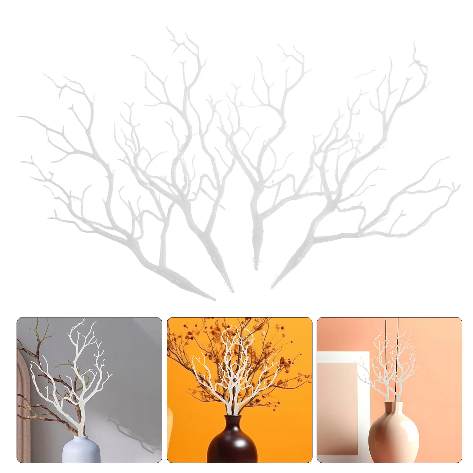 

4Pcs Plastic Antler Branches Simulation Branches for Vase Stuffing DIY Crafts Home Decor Decorative Plant Twigs