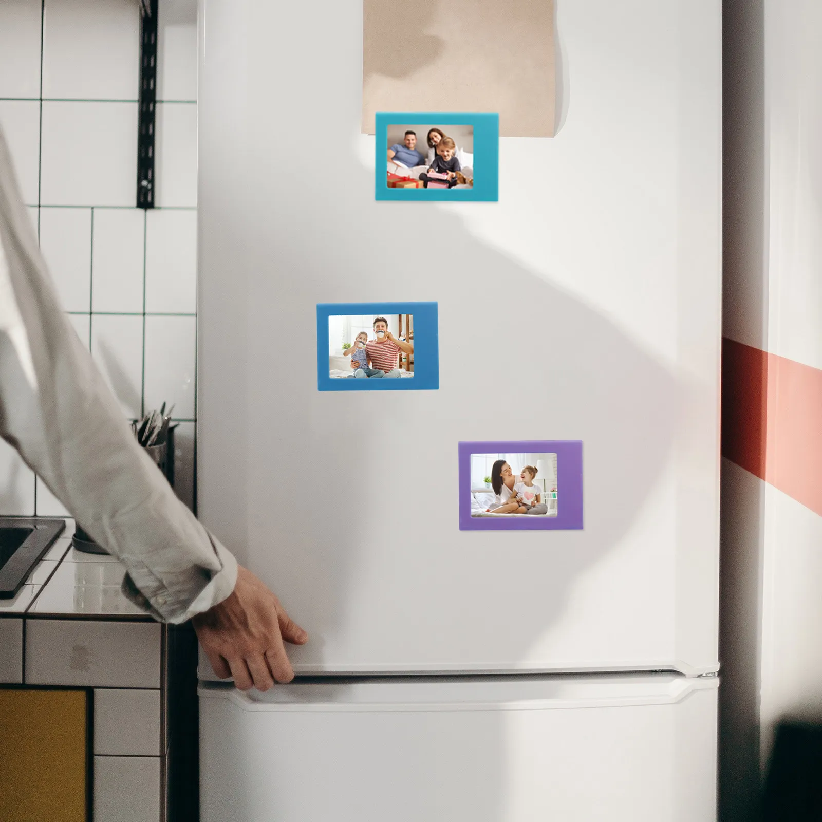 10Pcs Magnetic Photo Frame ABS Material Reusable Fridge Photo Holder for Refrigerator Steel Door Whiteboard Home Office