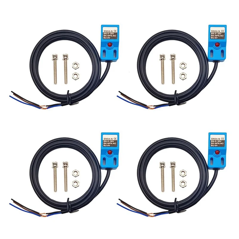 مستشعر القرب الأكثر حثيًا SN04-N مفتاح نهج الكشف المفتوح عادة NPN NO مع دعامة TL PL SN سهلة التركيب (4 عبوات