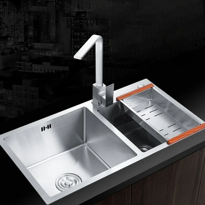 

Набор для мытья посуды, утолщенная домашняя кухонная раковина, кухонные мойки из нержавеющей стали, двойная раковина для мытья, домашний умывальник, кухонные аксессуары