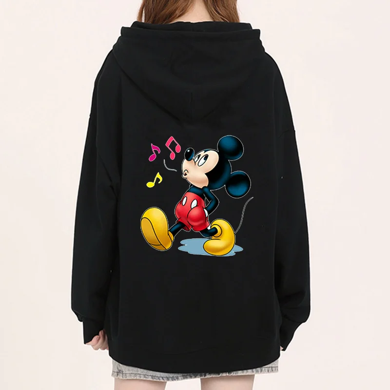 Popular Disney character Mickey Mouse print hooded men's and women's hoodies, couple casual sports street hoodies