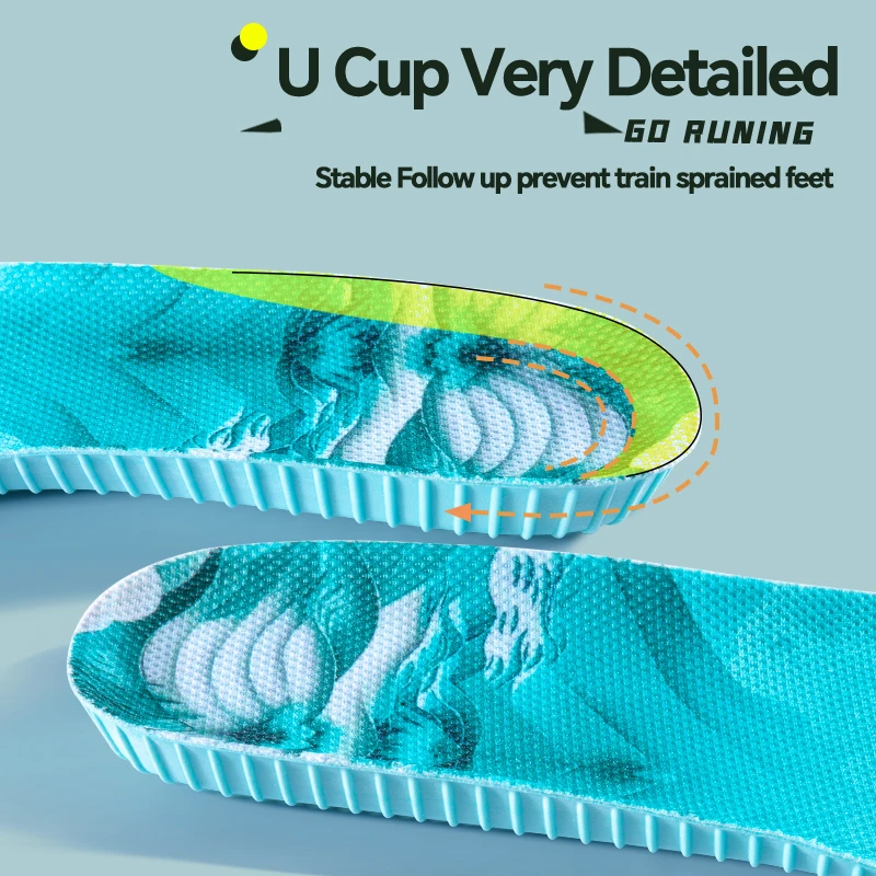 4 шт. спортивные стельки с поддержкой свода стопы, дышащая технология, дизайн, амортизирующая подушечка для обуви, уличная стелька для бега на воздушной подушке