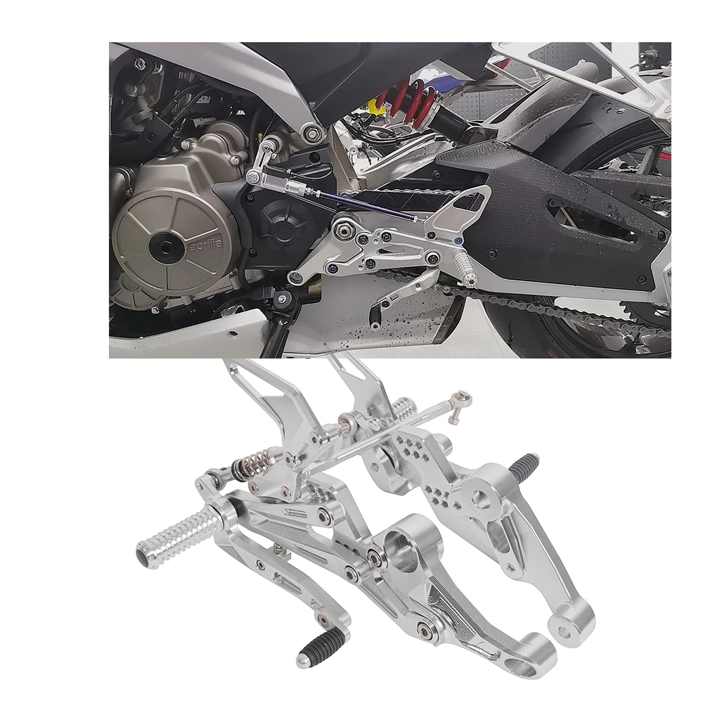 MOTO4U-Repose-pieds réglable en aluminium CNC, accessoires de pédale pour Aprilia RSconved TUONOfiled 2021 2022 2023