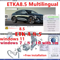 2025 Latest ETKA8.5 Group Vehicles Electronic Parts for For V/W+AU/DI+SE/AT+SKO/DA ETKA 8.5 Multi Languages+Free installation