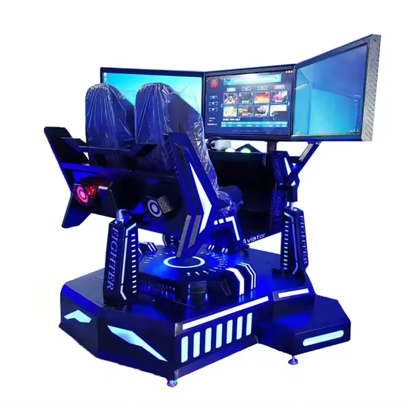 3 Screen Coin Operated Arcade 9D VR Sim Racing Full Motion Cockpit for Playground 1 2 Players Game Customize