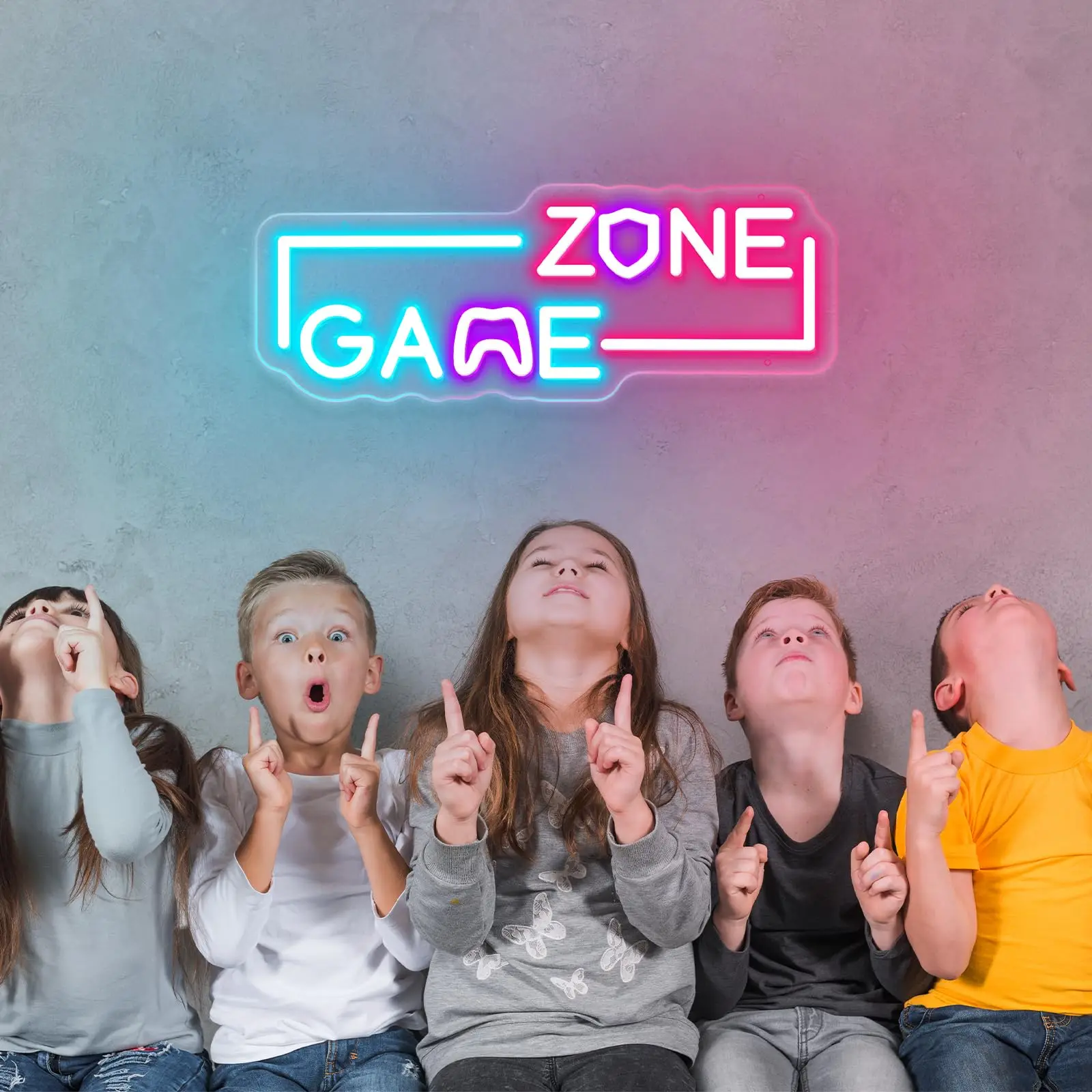 Game Zone Neon Signs for Game Room, Gaming Neon Lights Sign for Wall Decor, Dimmable LED Sign Men Cave Gamer Room Neon Sign