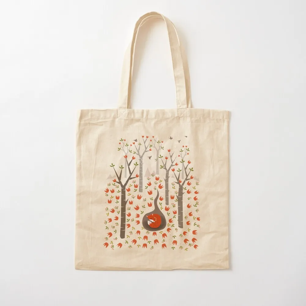 Sleeping Fox Tote Bag Reusable bags canvas tote tote bag women Canvas Bag