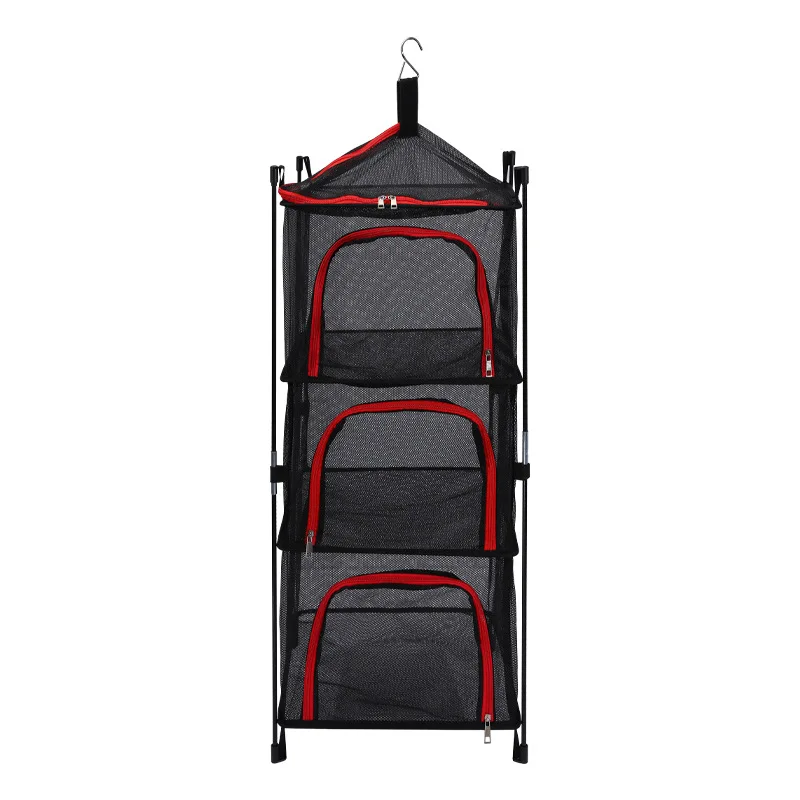 

Camping Dry Net, Stable 3-Layer Outdoor Hanging Drying Rack Mesh, Hanging Dryer Net With Zipper, Multifunction Mesh