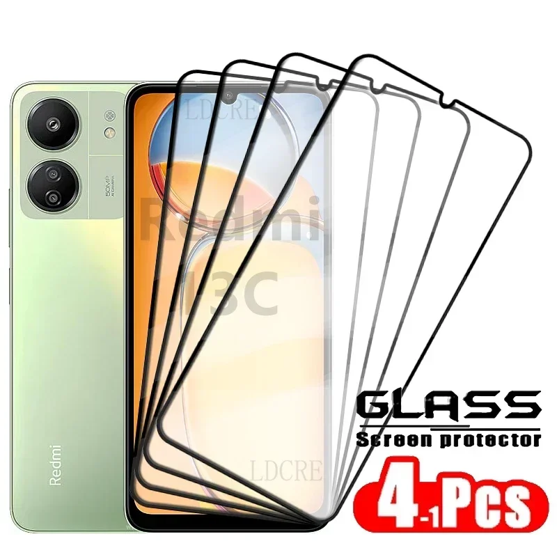 

4 шт. для Xiaomi Redmi 13C стекло Redmi 13C Закаленное стекло Защитная пленка полное покрытие клей 9H HD защита экрана Redmi 13C стекло