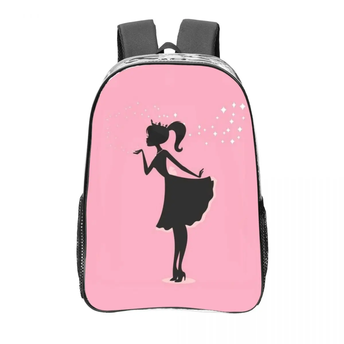 Barbie Water-Resistant Clear Backpack - 16-Inch Transparent Design for Easy Security Checks and Organized Storage