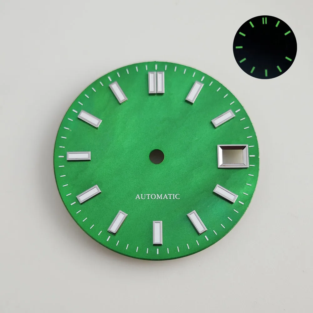 Orologio quadrante da 28,5 mm quadrante luminoso NH35 per movimento meccanico automatico NH35 cinturino puntatori Altri accessori per orologi