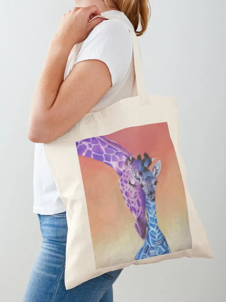 Giraffe Mom and Baby Tote Bag custom fabric bag great bag