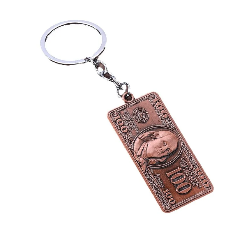 ثلاثية الأبعاد نموذج الدولار الصغير المفاتيح الملحقات الرجعية كيرينغ حقيبة المال زوجين مطابقة Airpods المفاتيح قلادة #5