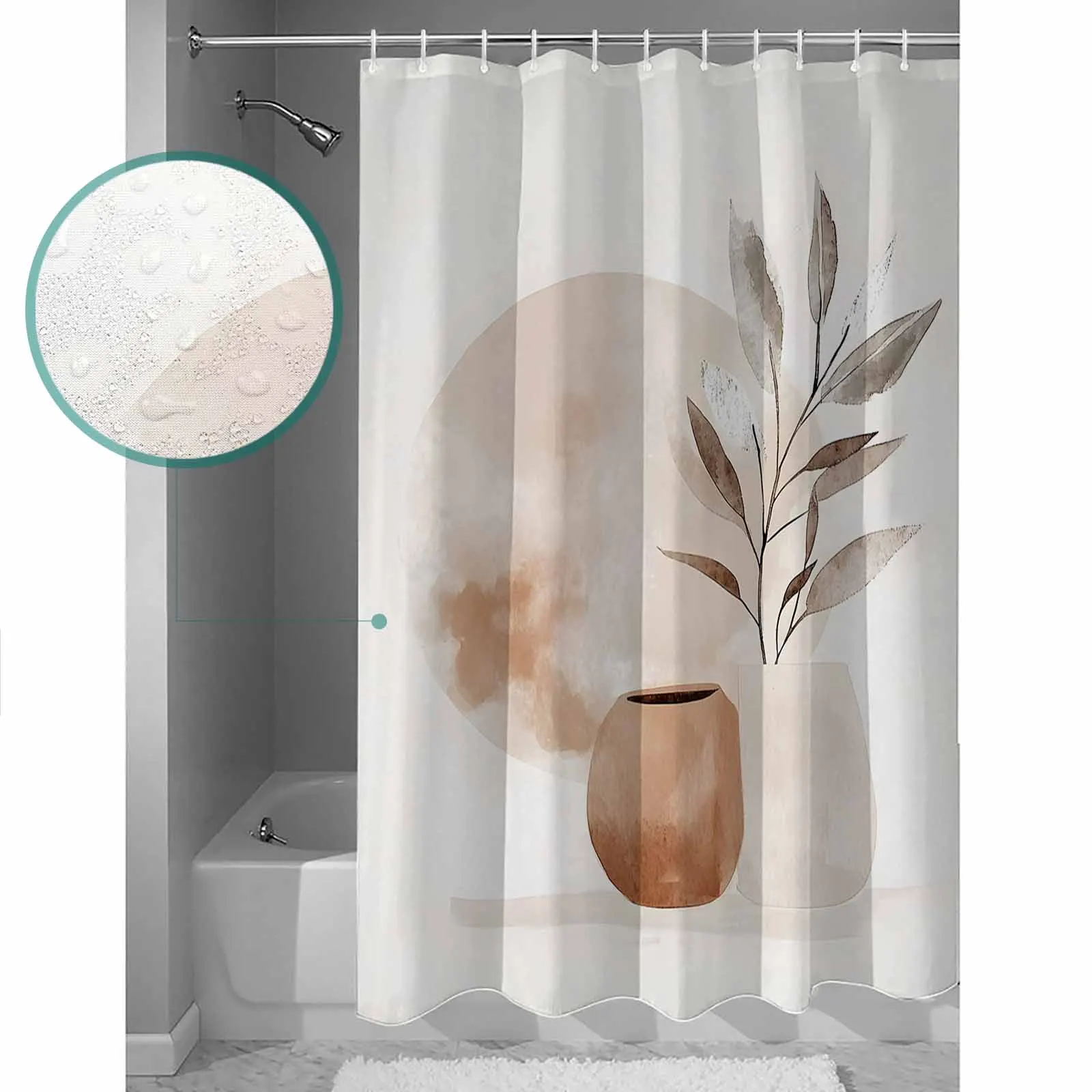 

Bohemian Color Block Art Shower Curtain High Quality Bathroom Waterproof Fabric Toilet Simple Style Decor