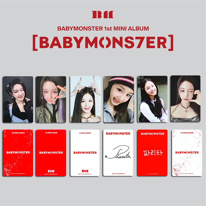 

6 шт./набор, персонализированный фотоальбом Kpop BAB YMONSTER, BABYMONS7ER, высококачественный веер, подарок AHYEON RAM RORA RUKA ASA, открытка